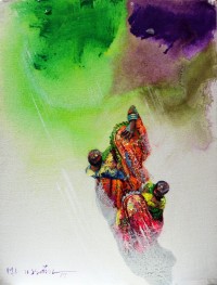 Hussain Chandio, 12 x 16 Inch, Acrylic on Canvas, Figurative Painting-AC-HC-120